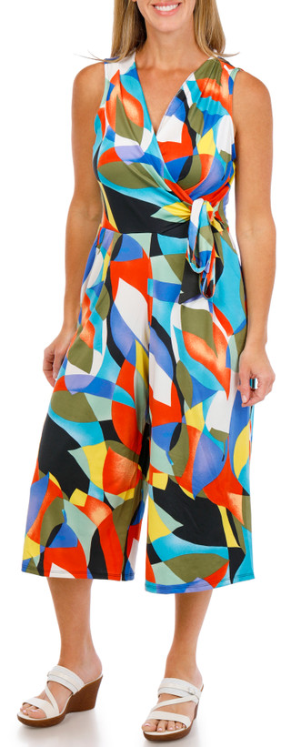 Thumbnail 1: Nina Leonard Women's Sleeveless Culotte Jumpsuit 
