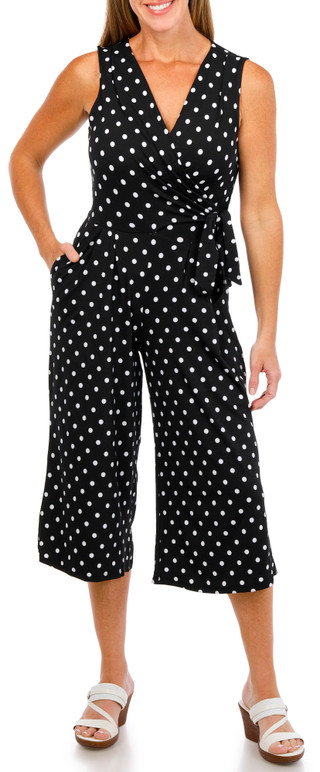 Thumbnail 1: Nina Leonard Women's Sleeveless Culotte Jumpsuit 