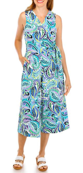 Thumbnail 1: Nina Leonard Women's Sleeveless Culotte Jumpsuit 