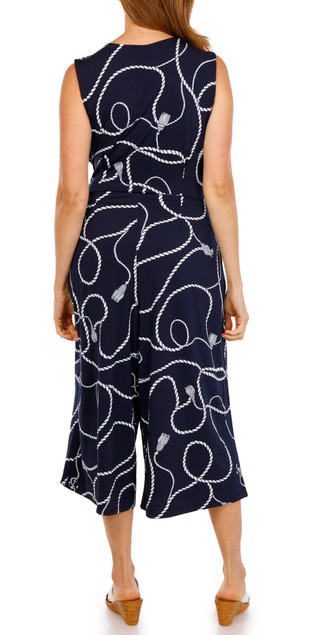 Thumbnail 3: Nina Leonard Women's Sleeveless Print Culotte Jumpsuit 