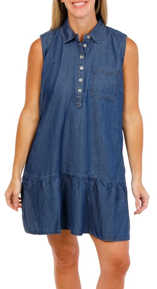 Thumbnail 1: Dash Women's Sleeveless Chambray Dress 
