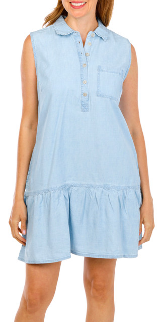 Thumbnail 1: Dash Women's Sleeveless Chambray Dress 