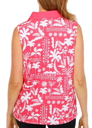 Thumbnail 3: Caribbean Joe Women's Active Sleeveless UPF Polo Top 