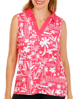 Thumbnail 1: Caribbean Joe Women's Active Sleeveless UPF Polo Top 