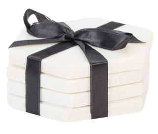 Thumbnail 1: Godinger 4 Pk Marble Hexagon Coasters 