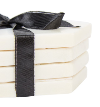 Thumbnail 2: Godinger 4 Pk Marble Hexagon Coasters 