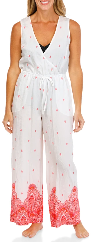 Thumbnail 1: J VALDI Women's Sleeveless Swim Coverup Jumpsuit  