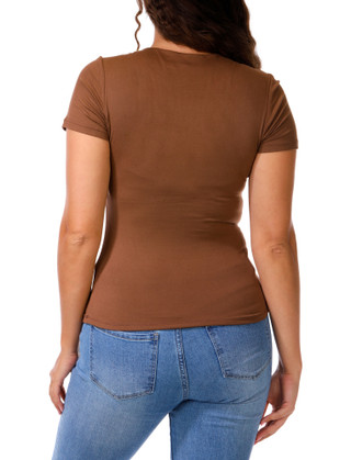 Thumbnail 2: Heart & Hips Juniors Short Sleeve Double Layer Top 