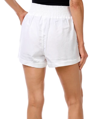 Thumbnail 2: Ci Sono Juniors Smocked Tie Waist Linen Shorts  