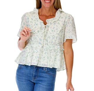 Thumbnail 1: Gilli Women's Floral Print Peplum Top  