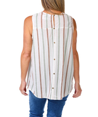 Thumbnail 2: Love Potion Women's Plus Sleeveless Stripe Print Tank 