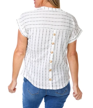 Thumbnail 2: Fifty Street Women's Stripe Print Top  