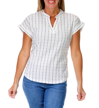 Thumbnail 1: Fifty Street Women's Stripe Print Top  
