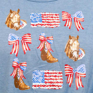 Thumbnail 3: Truself Women's Americana Tie Front Top  
