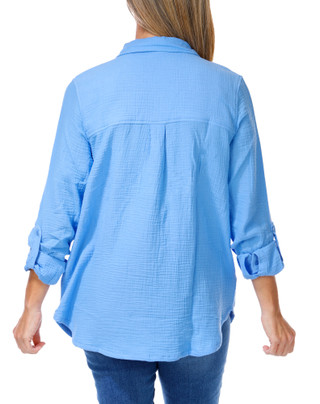 Thumbnail 2: Tahari Women's Solid Button Down Top  