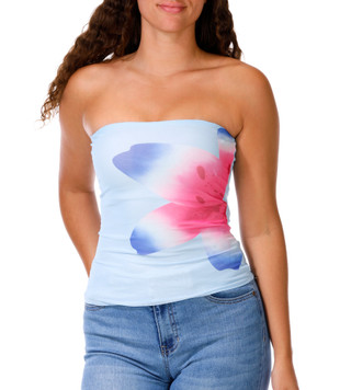 Thumbnail 1: Derek Heart Juniors Hibiscus Mesh Tube Top 