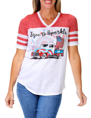 Thumbnail 1: Sable Sky Women's Americana Graphic Top 