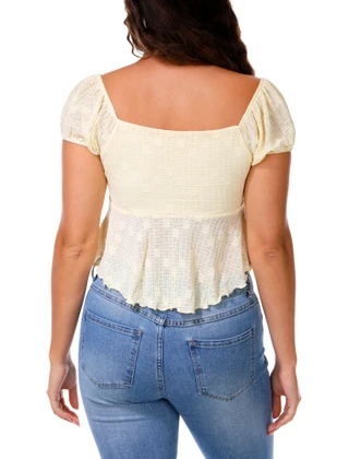 Thumbnail 2: Heart & Hips Juniors Short Sleeve Lace Top 