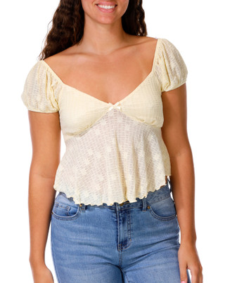 Thumbnail 1: Heart & Hips Juniors Short Sleeve Lace Top 