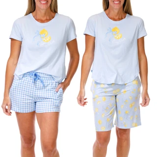 Thumbnail 1: JACLYN Women's 3 Pc Pajama Shorts Set 