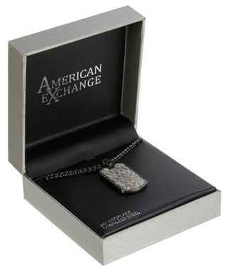 Thumbnail 1: AMERICAN EXCHANGE Black Silver Dog Tag Necklace 