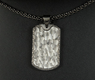 Thumbnail 2: AMERICAN EXCHANGE Black Silver Dog Tag Necklace 