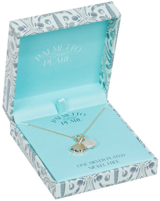 Thumbnail 1: Palmetto & Pearl Seashell Pendant Necklace  