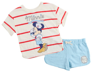 Thumbnail 1: Disney Little Girls 2 Pc Short Sleeve Tee and Shorts Set 