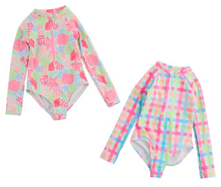 Thumbnail 1: Btween Toddler Girls 2 Pk Long Sleeve Rash Guard Set 