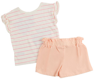 Thumbnail 3: Disney Little Girls 2 Pc Short Sleeve Graphic Tee and Shorts Set 