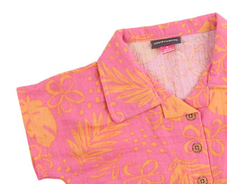 Thumbnail 2: Vince Camuto Little Girls 2 Pc Short Sleeve Button Top and Shorts Set 