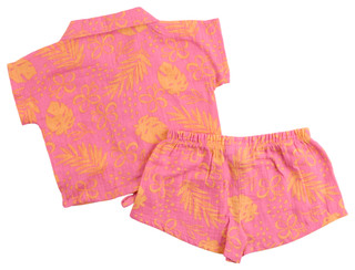 Thumbnail 3: Vince Camuto Little Girls 2 Pc Short Sleeve Button Top and Shorts Set 