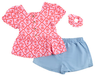 Thumbnail 1: Vince Camuto Little Girls 2 Pc Short Sleeve and Shorts Set 