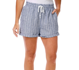 Thumbnail 1: Cisono Women's Roll Cuff Linen Shorts 