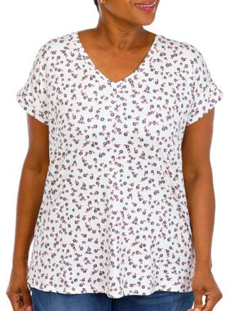 Thumbnail 1: Anneliese Plus Short Sleeve V-Neck Top 