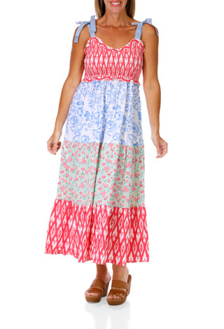 Thumbnail 1: REBELLION Juniors Sleeveless Mix Print Maxi Dress 