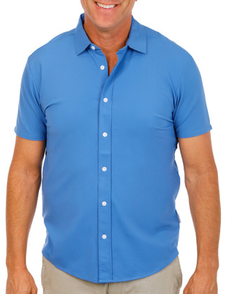 Thumbnail 1: Kenneth Cole Men's Short Sleeve Tech Button Down Shirt 