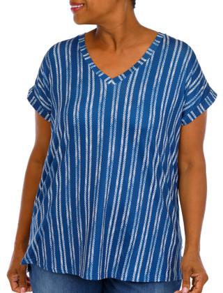 Thumbnail 1: Anneliese Plus Short Sleeve V-Neck Top 
