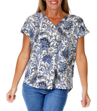 Thumbnail 1: Fifty Street Women's Paisley Print Top 