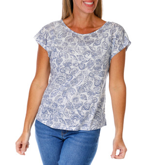 Thumbnail 1: Vivid aura Women's Coastal Shell Print Top  