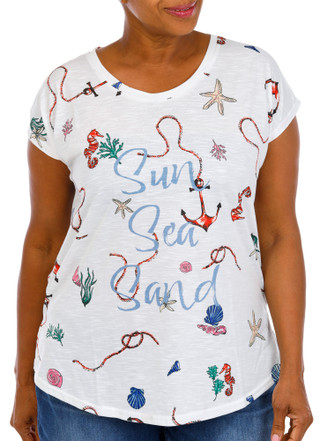 Thumbnail 1: Island Shores Plus Short Sleeve Resort Top 