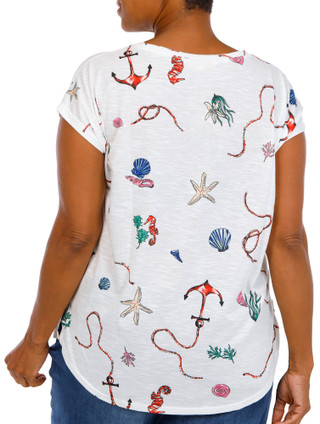 Thumbnail 2: Island Shores Plus Short Sleeve Resort Top 