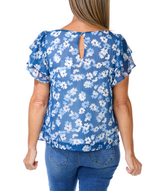 Thumbnail 2: Gilli Women's Floral Ruffle Print Top  