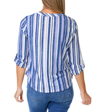 Thumbnail 2: Joie De Vivre Women's Stripe Print Top  