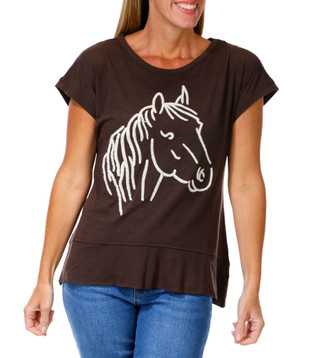Thumbnail 1: Anneliese Women's Embroidered Horse Top  