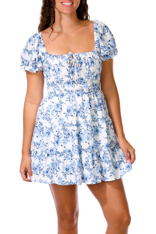 Thumbnail 2: Liberty Love Juniors Puff Sleeve Mini Dress 