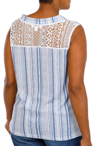 Thumbnail 2: Anneliese Plus Sleeveless 1/4 Button Neck Top 