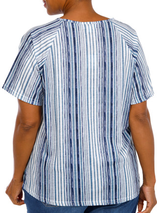Thumbnail 2: Anneliese Plus Short Sleeve Shoulder Button Top 