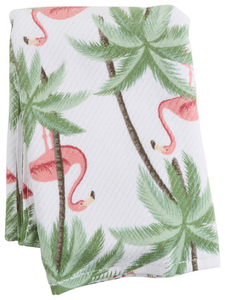 Thumbnail 1: Panama Jack Tropical Flamingo Cotton Bath Towel 