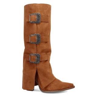 Thumbnail 3: Dingo Women's Buckle Bunny Suede Leather Boots 